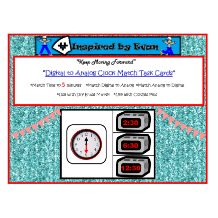 Telling Time to 5 Minutes Task Cards for Autism
